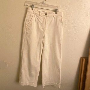 Everlane White Cropped Wide-Leg Denim - Size 4